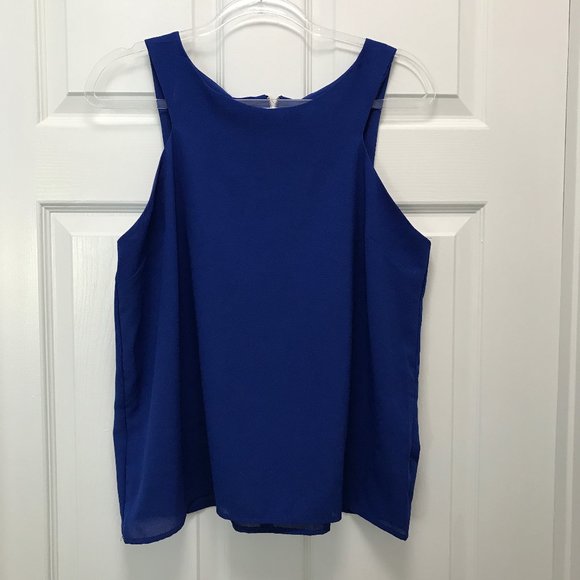 Paper Crane Tops - Paper crane royal blue sleeveless